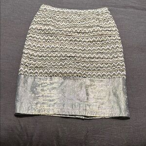 TORY BURCH- Elegant Silver and Black Snake Patterned Skirt- great condition
